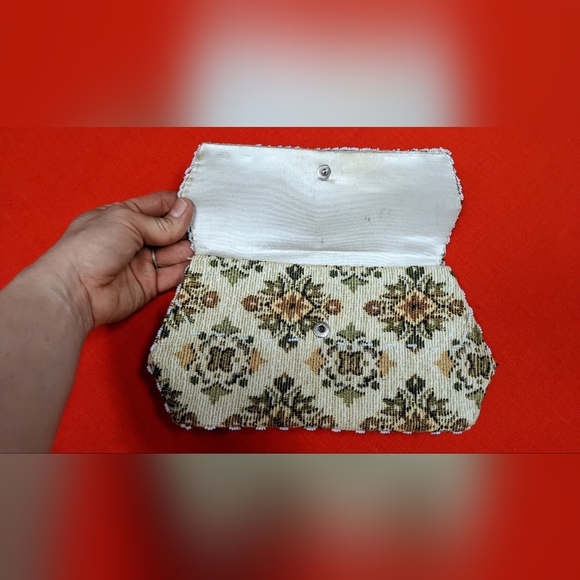 Vintage Beaded Tapestry Clutch Evening Bag/ Wallet - Picture 4 of 10